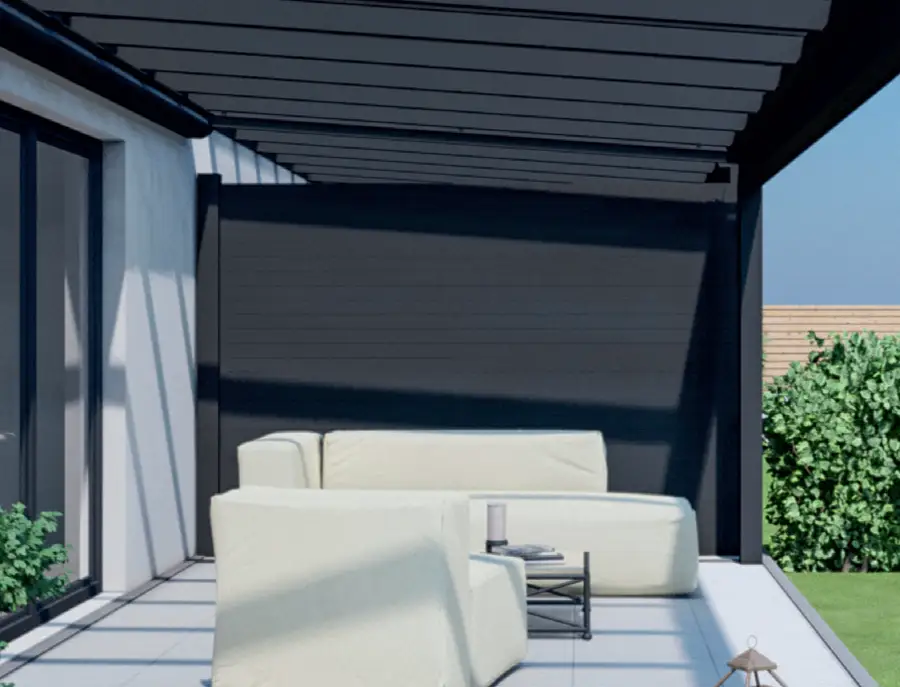 Sichtschutz & Wind- & Witterungsschutz für Terrassenüberdachung für Einfamilienhaus